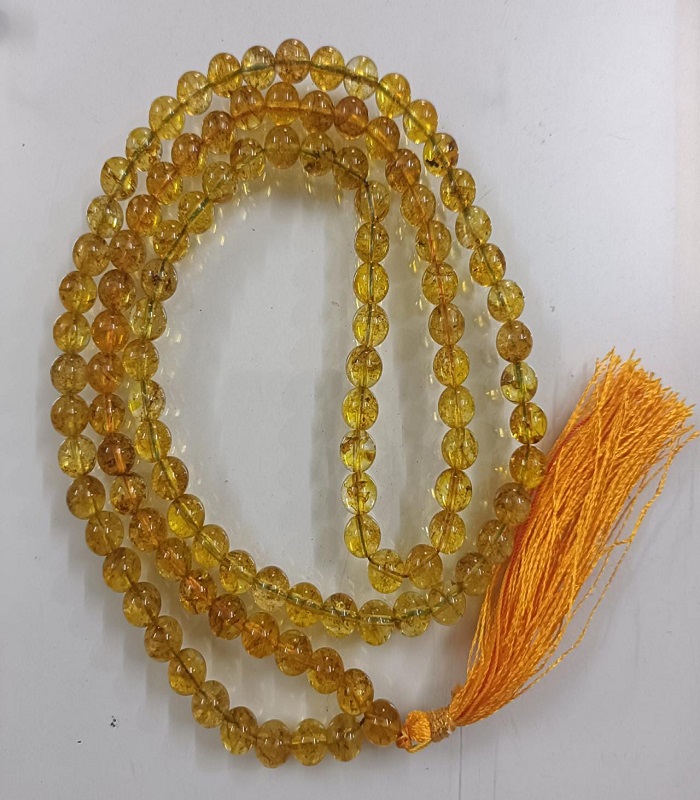 Citrine Mala / Sunehla Stone Mala 108 Beads (8 mm)